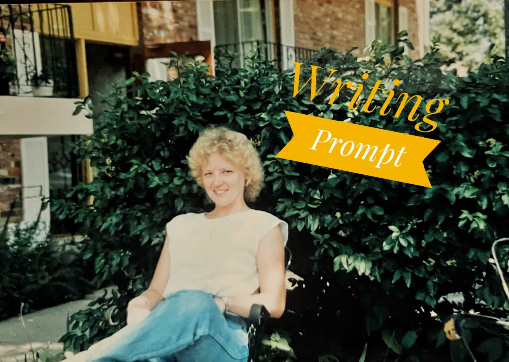 woman sitting in apartment building patio